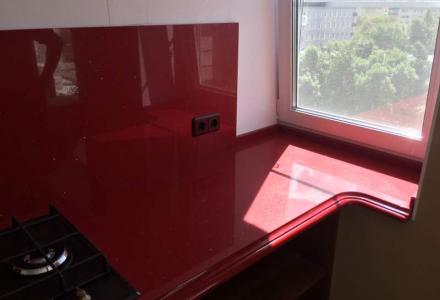 Подоконник-столешница из кварцевого агломерата Samsung Radianz SR461 Salina Red