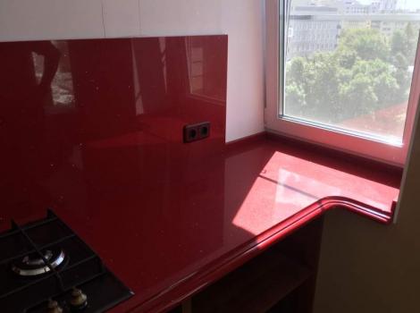Подоконник-столешница из кварцевого агломерата Samsung Radianz SR461 Salina Red
