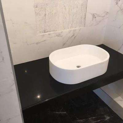 Столешница в ванную комнату из Искусственного-Акрилового камня HI-MACS LG G010 Black Pearl