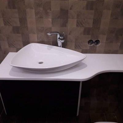 Столешница из искусственного камня в ванную комнату HI-MACS LG S034 Diamond White